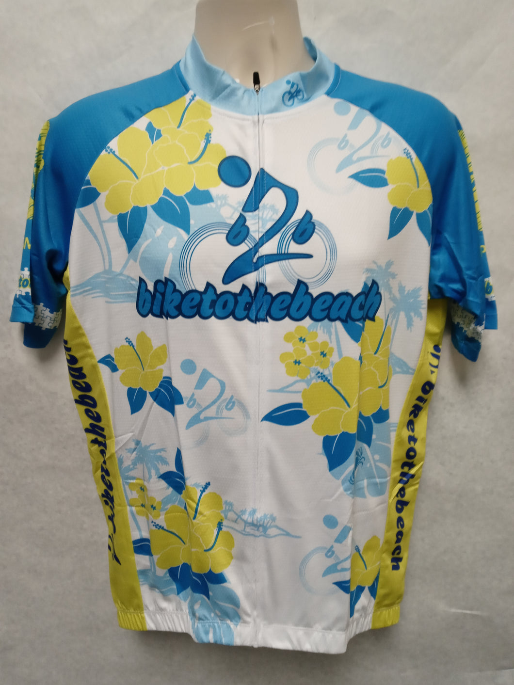 Bike to the Beach Classic Floral White / Yellow / Blue Bike Jersey