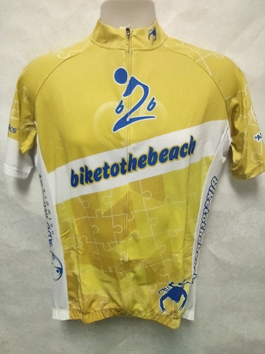 Bike to the Beach Mustard Yellow Puzzle Piece Bike Jersey